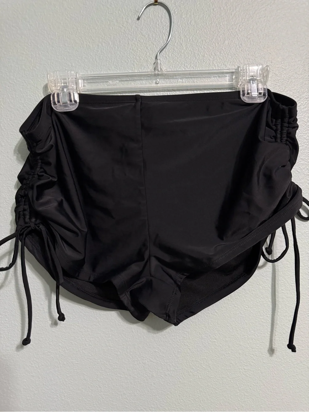 V.M. Black Solid Swim Shorts Bottom Side Drawstring Women Plus Size 16W